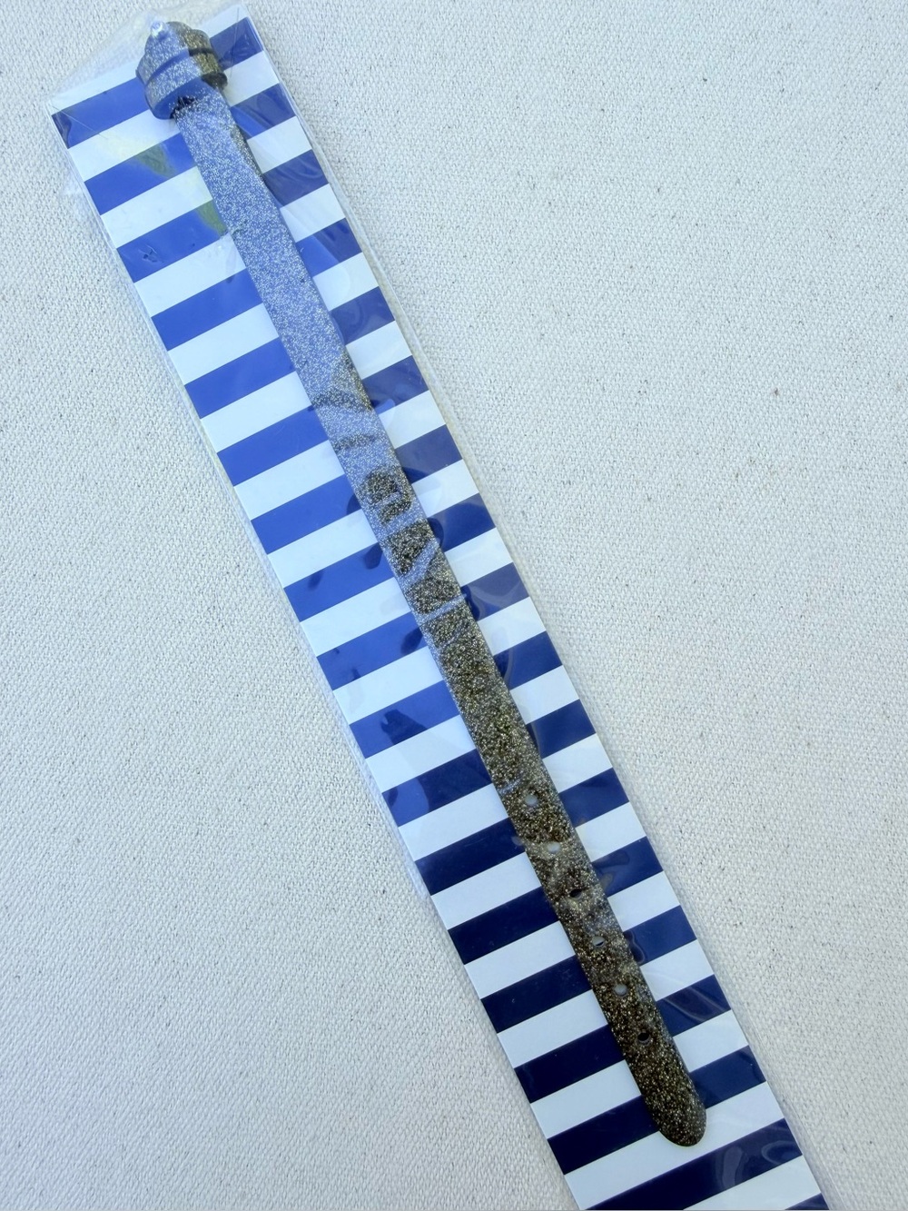 *Single Leather Band* KEEP COLLECTIVE Retired Black Glitter